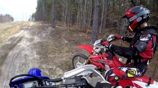 Yamaha Wr250f Vs Honda Crf250x  GoPro Trail Ride [upl. by Tab162]