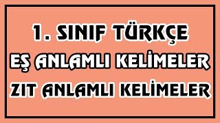 1 Sınıf Türkçe  Eş Anlamlı ve Zıt Anlamlı Kelimeler  Canlı ve Ayrıntılı Anlatım [upl. by Ordep567]