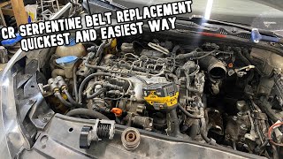 CJAA TDI serpentine belt tensioner replacement  The quickest way [upl. by Aicilf379]