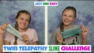 Twin Telepathy Slime Challenge  Jacy and Kacy [upl. by Lorilee]