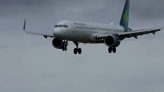 Air Lingus Air Bus A321 Landing Dublin Airport windy weather [upl. by Htide]