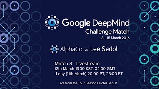 Match 3  Google DeepMind Challenge Match Lee Sedol vs AlphaGo [upl. by Anina172]