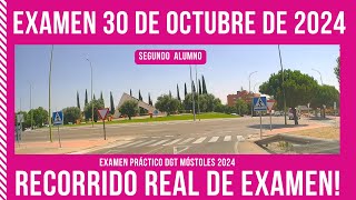 EXAMEN PRÁCTICO de CONDUCIR en MÓSTOLES  DÍA 30 DE OCTUBRE 2024  RECORRIDO REAL SEGUNDO ALUMNO [upl. by Llenrup255]