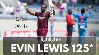 Evin Lewis 125 Run Against India  Evin Lewis 125 run of 62 ball  India vs West Indies 2017 T20 [upl. by Jonie]