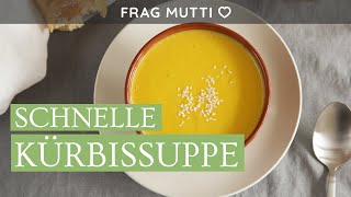 Schnelle Kürbissuppe mit Kokosmilch und Curry 🥣 vegan [upl. by Mat]