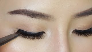 How to Apply False Eyelashes For Beginners [upl. by Zerat]