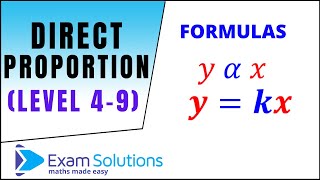 Direct proportion using formulas GCSE Maths Level 49  ExamSolutions [upl. by Benton]