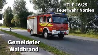 WaldFlächenbrand in Lütetsburg  Einsatzfahrt HTLF Freiwillige Feuerwehr Norden [upl. by Lenna]