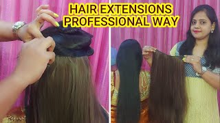 Professional Hair Extensions Step By StepHow To Attach Extensions For Thin Hair HairExtensions [upl. by Small]