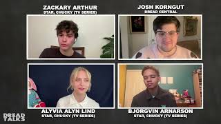 Chucky Season 3 Interview with Stars Zackary Arthur Alyvia Alyn Lind amp Björgvin Arnarson [upl. by Dde]