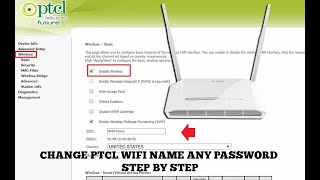 HOW TO CHANGE PTCL WIFI NAME AND PASSWORD SIMPLE STEP [upl. by Noterb]