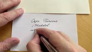 Fountain pen Cross Townsend Medalist custom italic nib M [upl. by Ahseile]