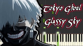 Old Version Tokyo Ghoul  Glassy Sky  Synthesia Piano Tutorial [upl. by Aaron142]