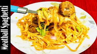 Meatball Spaghetti RecipeSpaghetti and Meatballs Recipe With Pasta Sauceমিটবল স্প্যাগেটি রেসিপি। [upl. by Dnartreb]