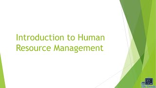 Introduction to Human Resource Management [upl. by Lak20]