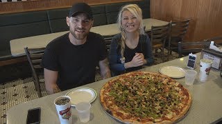 10 POUND PIZZA CHALLENGE W RAINA  quotThe Monsterquot at Grazianos Pizza  Ontario CA [upl. by Casady]