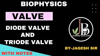 Valve  Thermionic Valve  Diode And Triode Valve  Biophysics  By Jagesh Sir biology biophysics [upl. by Sone973]