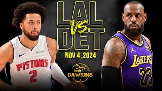 Los Angeles Lakers vs Detroit Pistons Full Game Highlights  Nov 4 2024  FreeDawkins [upl. by Yennek]