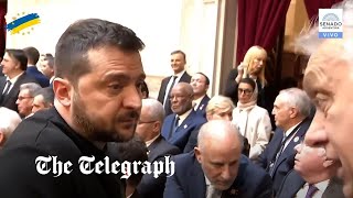 Zelensky confronts Viktor Orban at Javier Milei inauguration [upl. by Aihsenor]