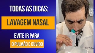 Como lavar o nariz com soro para desentupir sem cair no ouvido e ir para o pulmão LAVAGEM NASAL [upl. by Lindley]