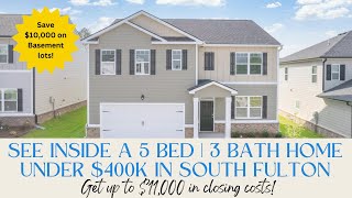 Tour a 5 Bed 3 Bath New Construction Home under 400k in Altanta GA  New Homes for Sale in Fairburn [upl. by Reel17]