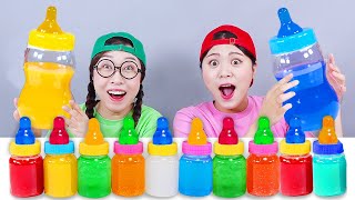 Big Color Bottle Candy Jelly Mukbang DONA [upl. by Ainomar]