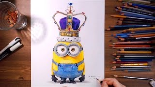 Minions  King Bob  Speed drawing  drawholic [upl. by Obau]