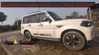 mahindra scorpio classic s11  washing video carwashservice trendingvideo youtubevideo [upl. by Aettam]