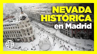 Histórica NEVADA en Madrid España por temporal FILOMENA [upl. by Battiste929]