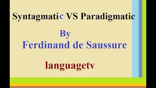 Syntagmatic amp Paradigmatic  analysis of language in urdu amp Hindi [upl. by Nauqan]