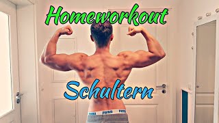 HOMEWORKOUT  massive SCHULTERN ohne Geräte ZUHAUSE aufbauen [upl. by Sedaiuqlem]