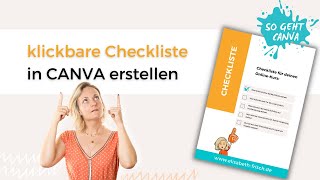 So erstellst du eine klickbare Checkliste in Canva  Freebie erstellen  CanvaTutorial [upl. by Kenric]