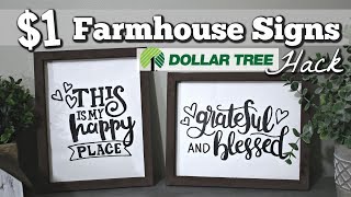 Dollar Tree Farmhouse Home Decor  DIY Farmhouse Signs Dollar Tree  Krafts by Katelyn [upl. by Sublett]