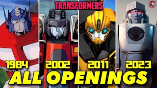 Every Transformers Cartoon Intro Opening HD 1984  2023 G1 to EarthSpark [upl. by Etka]