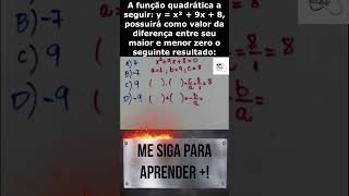 Função Quadrática  Dica bem simples shorts matematica aula dicas escola aprender concurso [upl. by Inohs]