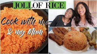 HOW TO MAKE JOLLOF RICE in a rice cooker  COOK WITH ME amp MY MUM [upl. by Torruella943]