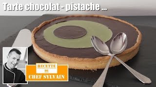 Tarte chocolat pistache  Recette originale par Chef Sylvain [upl. by Hanford]