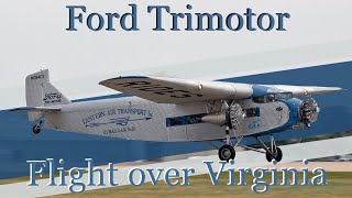 August flight on board a Ford Trimotor 4AT owned by the EAA wearing Eastern Air Transport colors [upl. by Skill]