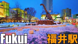 【福井】夕方の福井駅周辺を散歩 Walking around Fukui Station in the evening 4K [upl. by Nyram]