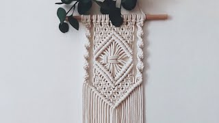 Boho macrame wall hanging tutorial  Easy beginners DIY [upl. by Bean]