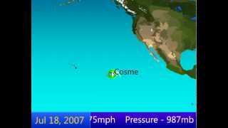 2007 East Pacific Hurricane Season Animation [upl. by Hairahcaz]