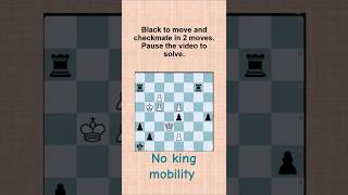 Mate in 2 Moves No King Mobility chesstricks chesspuzzle checkmate chesspuzzlesmatein2 chess [upl. by Silsbye]