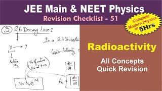 Radioactivity  Modern Physics Part5  Revision Checklist 51 for JEE Main and NEET Physics [upl. by Okwu208]