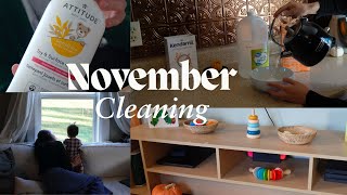 Deep Cleaning our House for November Silent  Cozy Clean with Me [upl. by Alleciram533]