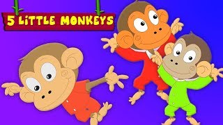 cinque scimmiette  rime per i bambini  video di bambini  Rhymes in Italian  Five Little Monkeys [upl. by Gabbi]