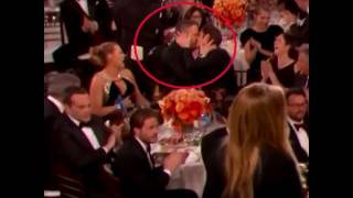 Ryan Reynolds and Andrew Garfield kisses at the Golden Globes [upl. by Airbmac]