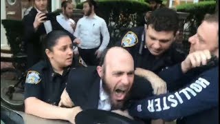 NYPD arresting Hasidic Jews during illegal Boro Park Hachnosas Sefer Torah parade full version [upl. by Goldie]