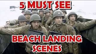 Best 5 Beach Landing Scenes  WW2 Movies [upl. by Nairehs]