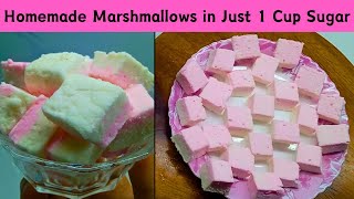 Super Softy Easy Homemade Marshmallows Recipe for Kids with 1 Cup Sugar By Bushras Kitchen [upl. by Naitsirt950]