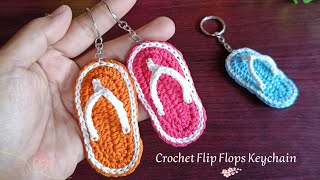 💯 Very Easy 😍 Crochet Flip Flops Keychains for Beginners ‼️Crochet Tutorial [upl. by Gillman]